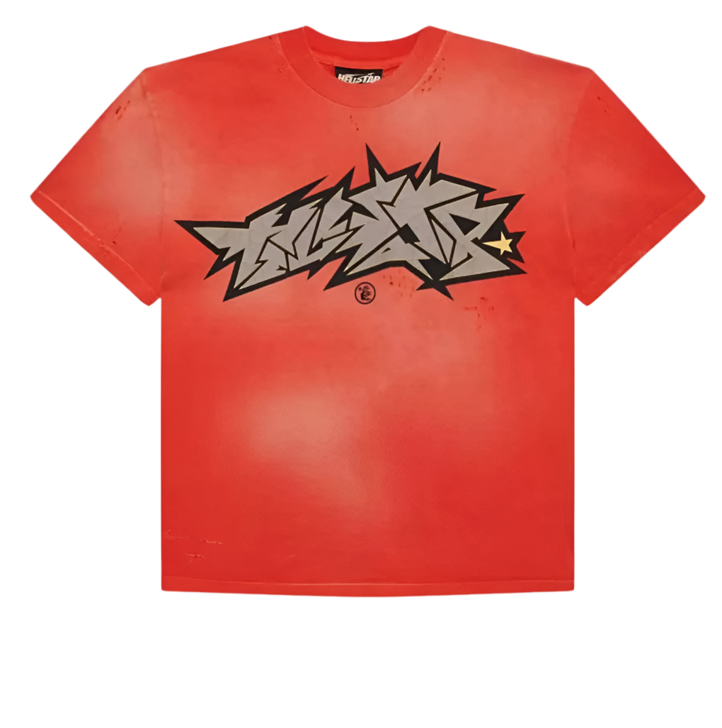 Hellstar Cracked Distress Tee Red