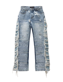 Who Decides War Flarred Scripture Jeans Light Blue