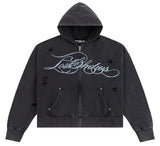 Lost Shdws Script Zip Up Hoodie Black