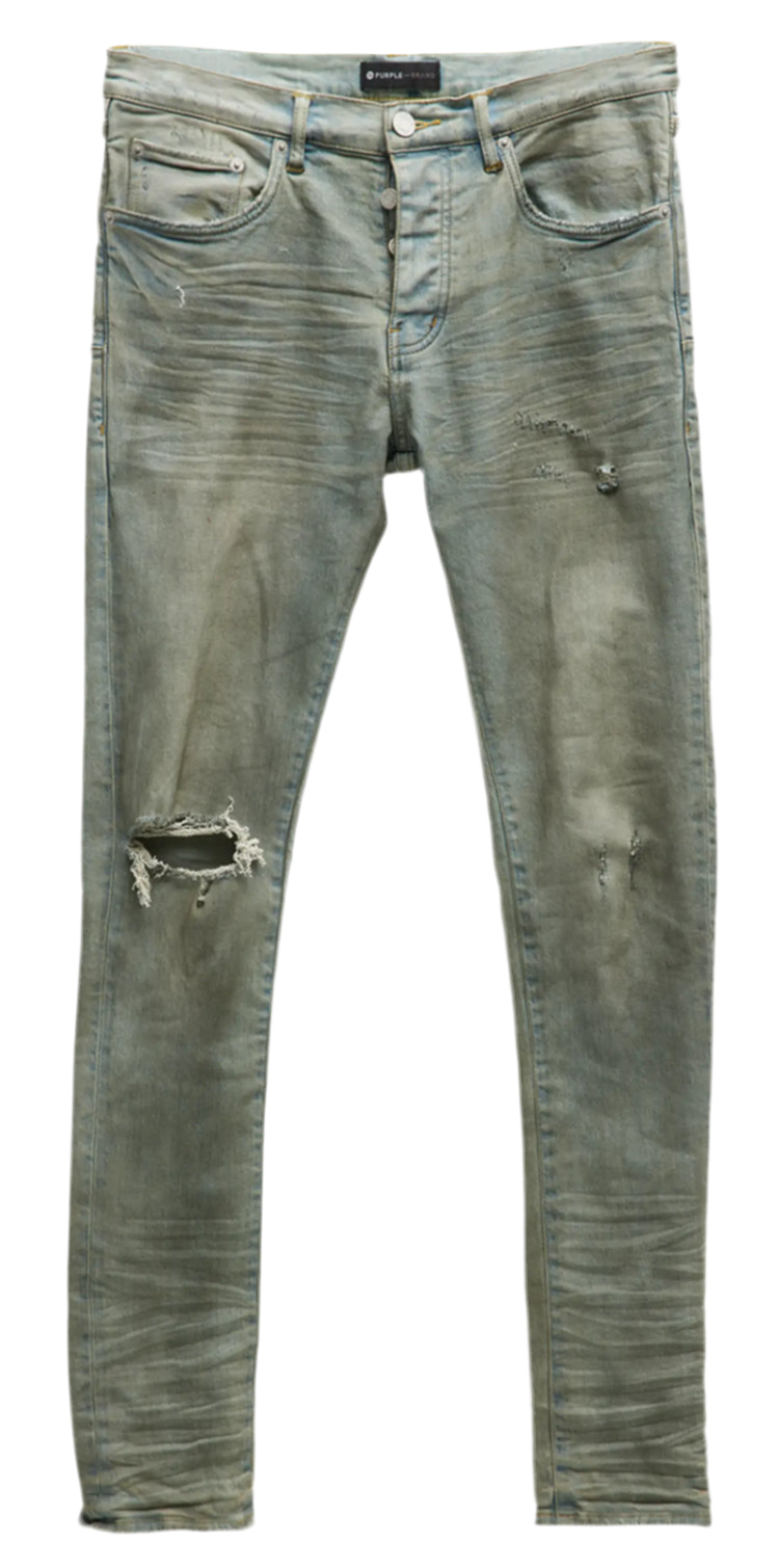 Purple P001 Light Dirty Wax Skinny Jeans