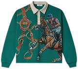 Vale Heritage Rugby Long Sleeve Polo Shirt Green