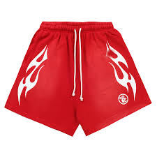 Hellstar Flame Shorts Red/White