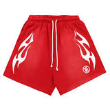 Hellstar Flame Shorts Red/White