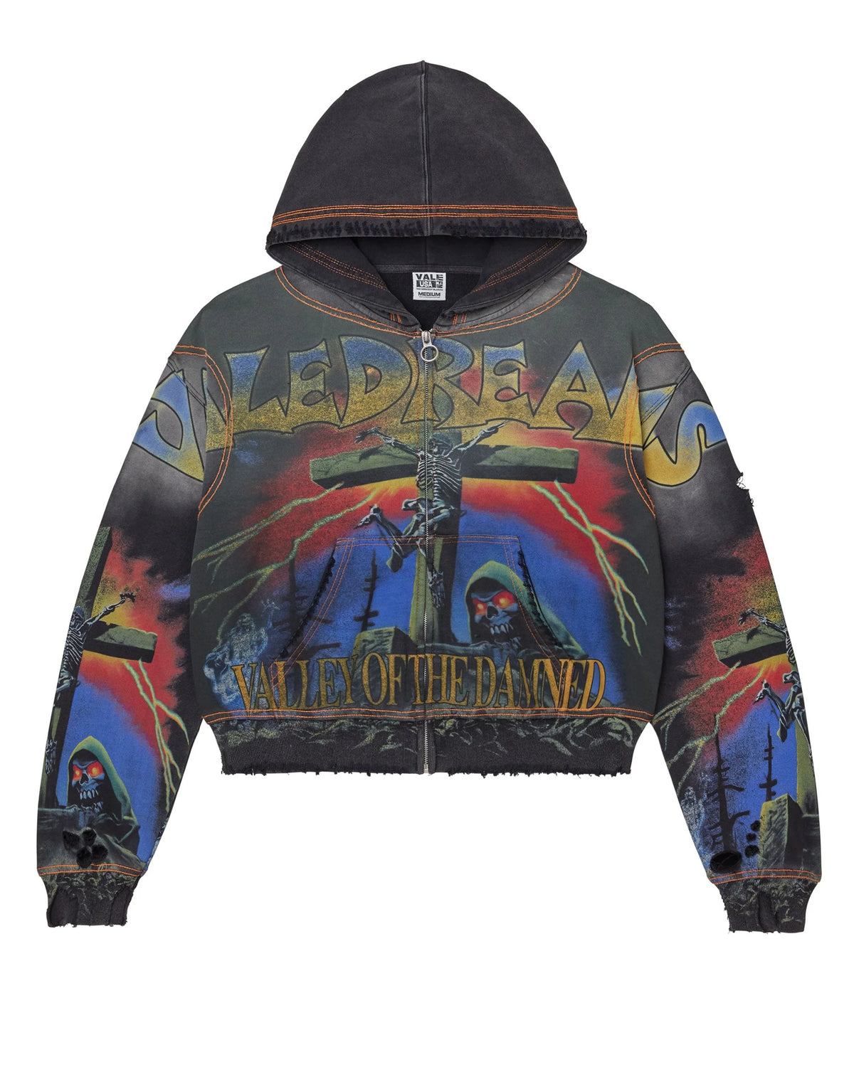 Vale DAMNED BIG ZIP UP BLACK