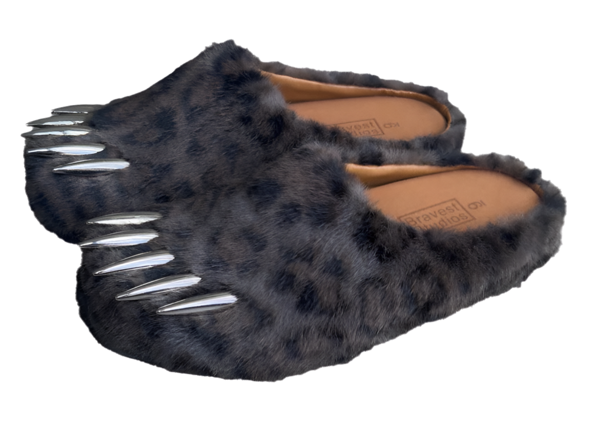 Dark Leopard Bear Claw Mules