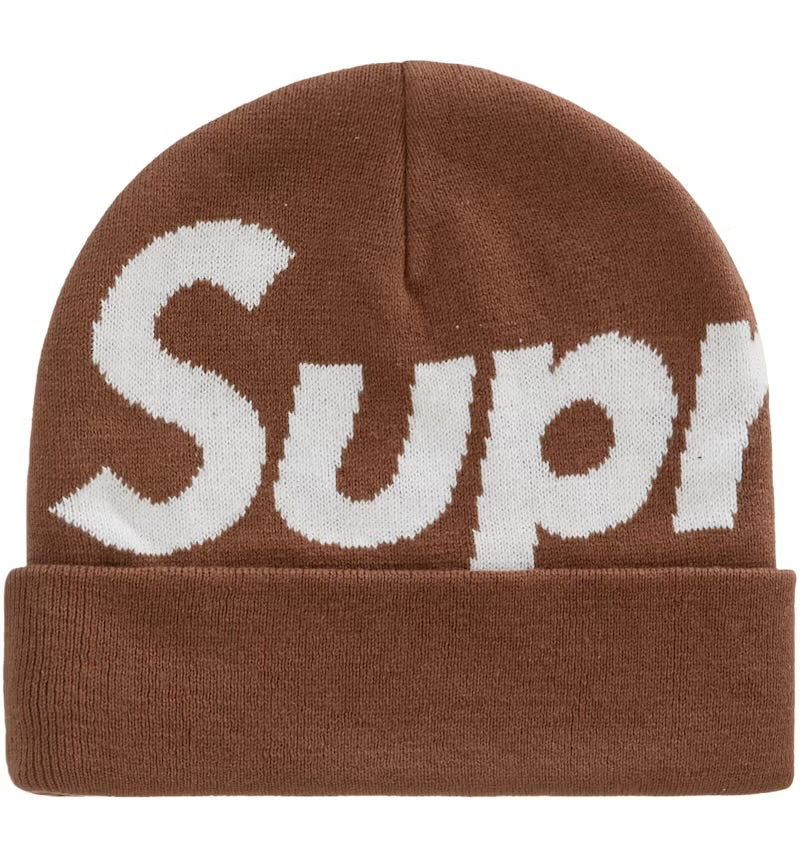 Supreme Big Logo Beanie Brown