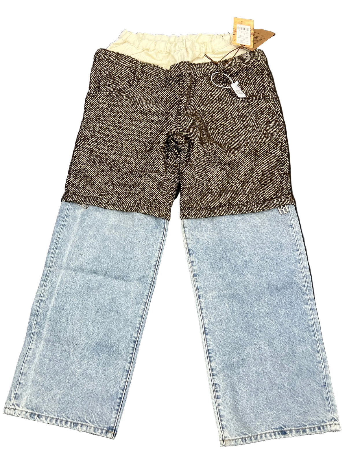 Birth Of Royal Child Double Waistband Patchwork Denim (Tweed)