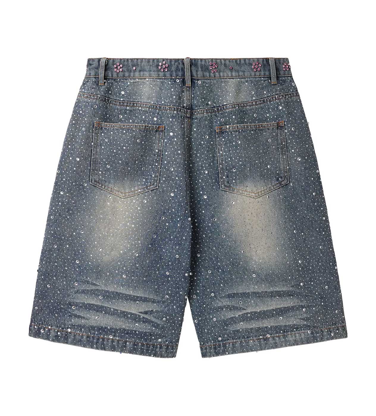 VALE FOREVER ICED OUT JORTS BLUE