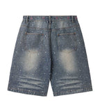 VALE FOREVER ICED OUT JORTS BLUE