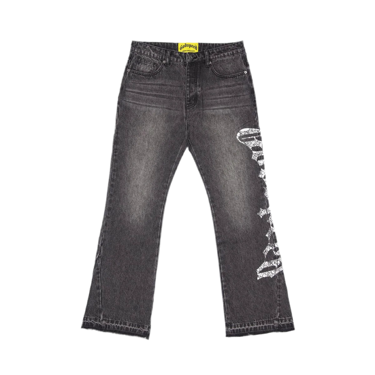 Godspeed OG Logo Flared Jeans Grey