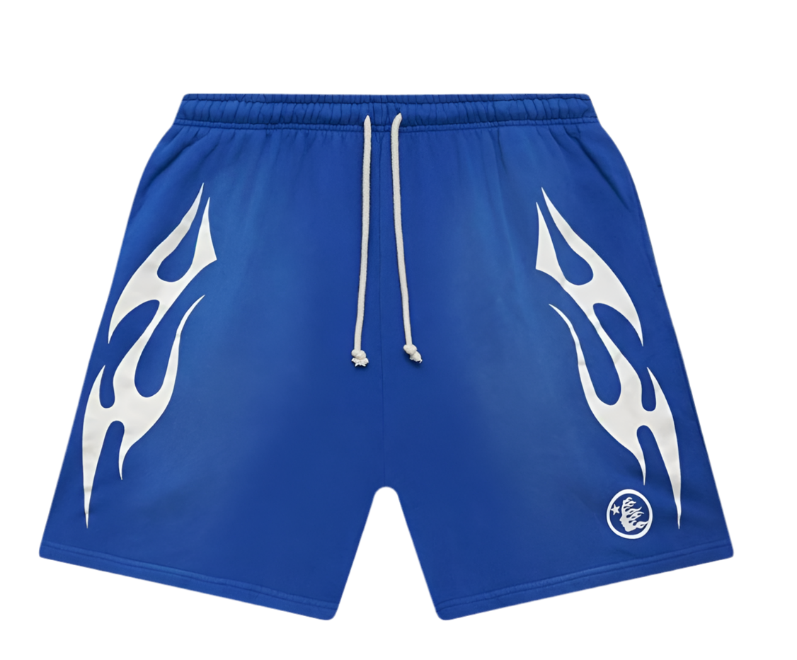 Hellstar Flame Shorts Blue/White