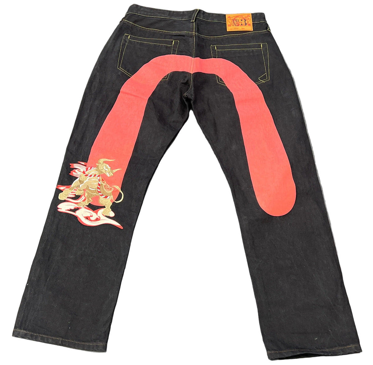 Evisu Embroidered Red Bull Jeans