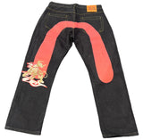 Evisu Embroidered Red Bull Jeans