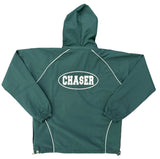 Chaser Windbreaker Removable Hood Green / White Zip Up Jacket