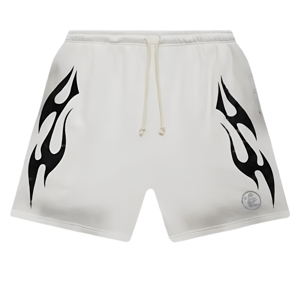 Hell Star Flame Shorts White/Black