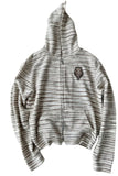 Birth Of Royal Child Striped Knit Hoodie White