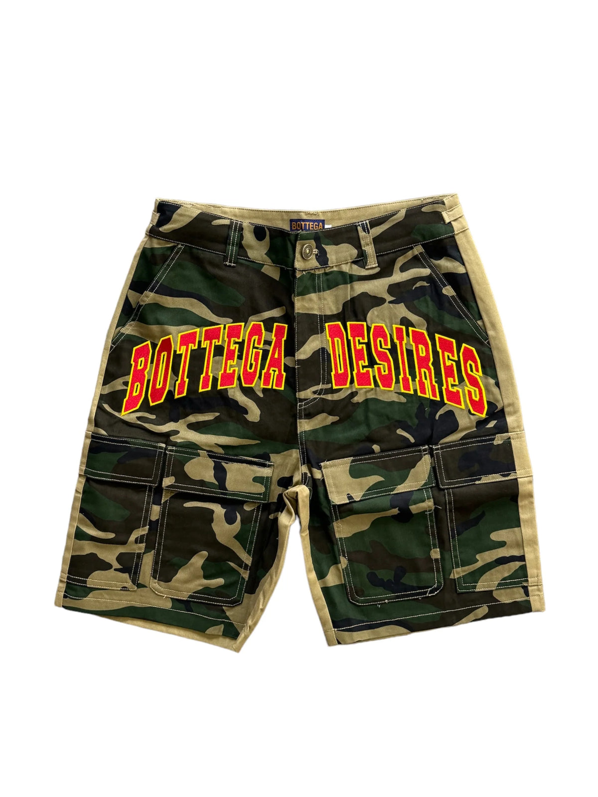 Bottega Desires Camo Shorts