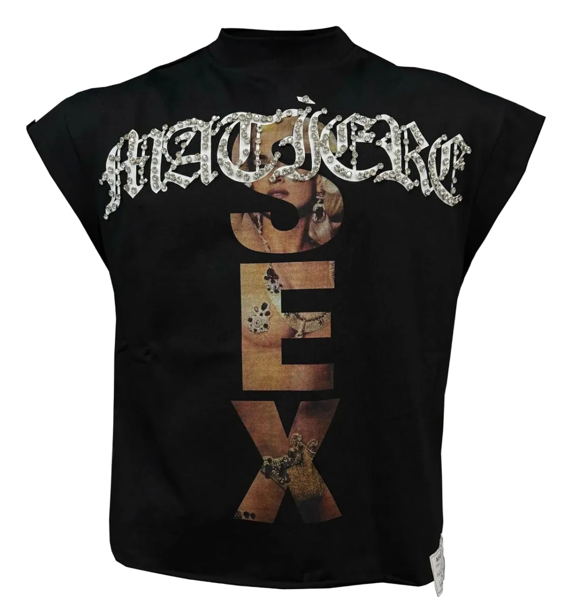 MADONNA CUTOFF T-SHIRT 'BLACK'