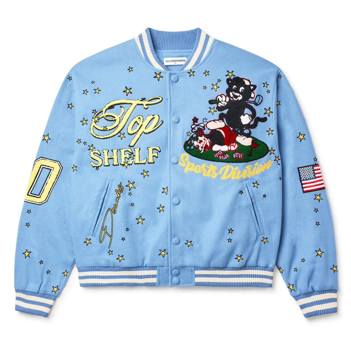 Vale Forever Sky High Varsity Jacket Light Blue