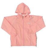 Chaser Windbreaker Removable Hood Pink / White Zip Up Jacket