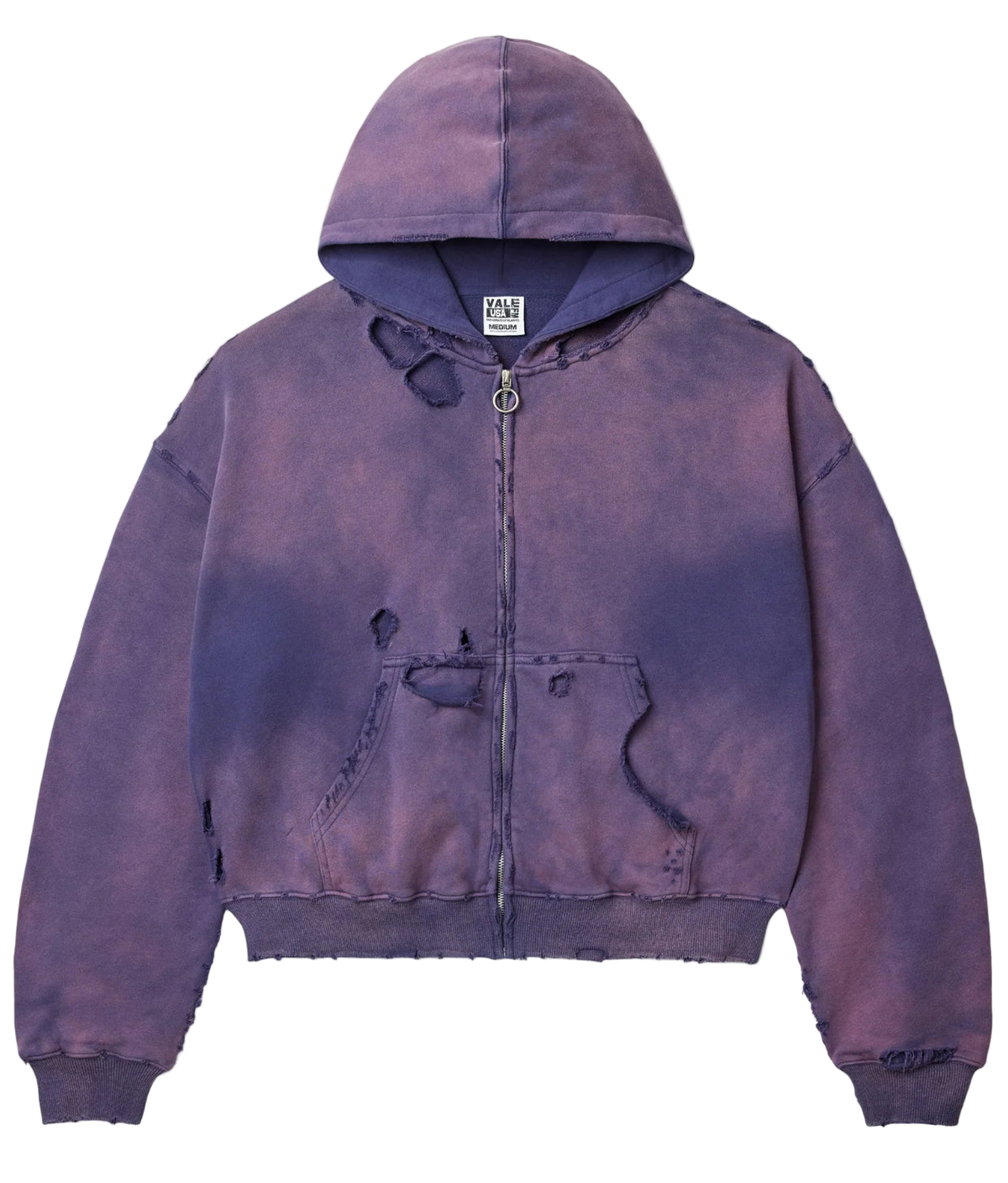 Vale Forever Purple Destroyer Zip Up Hoodie