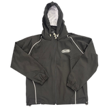 Chaser Windbreaker Removable Hood Black / White Zip Up Jacket