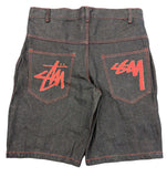 Stussy Big Ol' Shorts Black Red Stitch