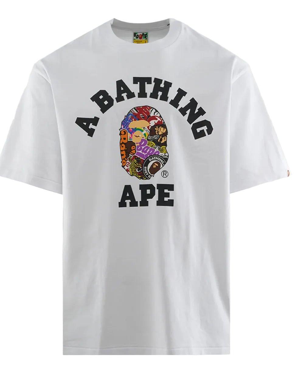 Bape College Relaxed Tee White