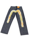Evisu Embroidered Orange Wave Jeans