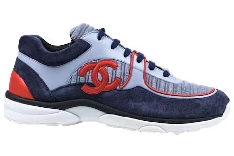 Chanel Low Top Trainer Navy Velvet Used