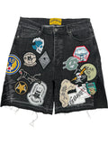 GodSpeed Patchwork Denim Shorts Black