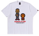 BAPE White adidas Originals Edition Dame Bape Baby Milo T-shirt