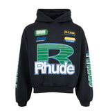 Rhude Roadway Racing Hoodie Vintage Black