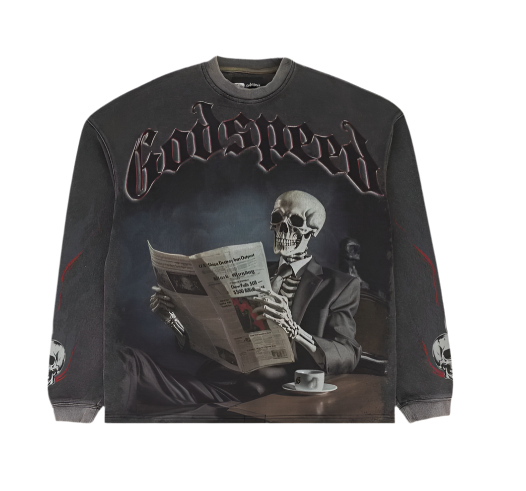 Godspeed Black Monday  Long-Sleeve T-Shirt 'Grey Wash'