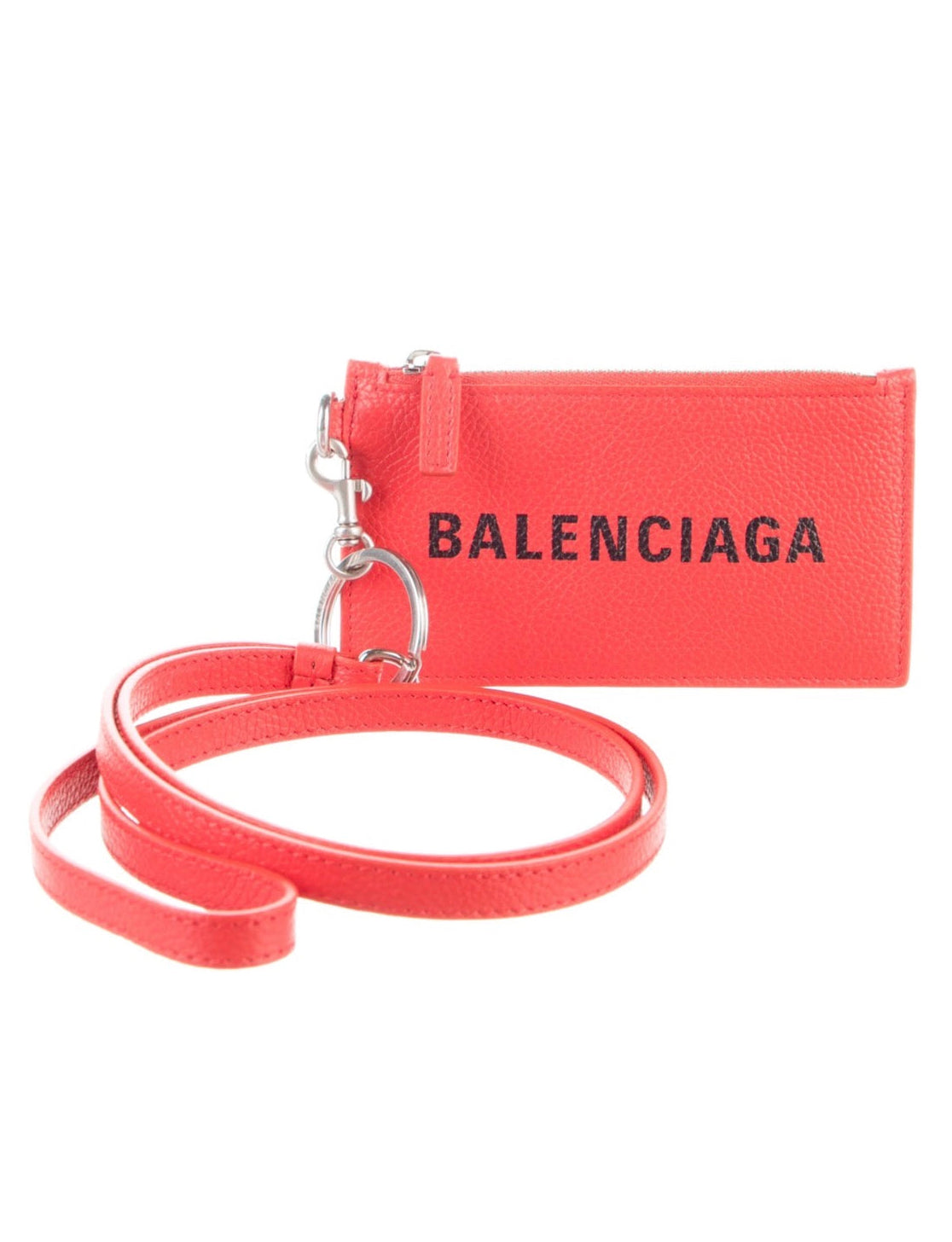 Balenciaga Leather Graphic Print Wristlet