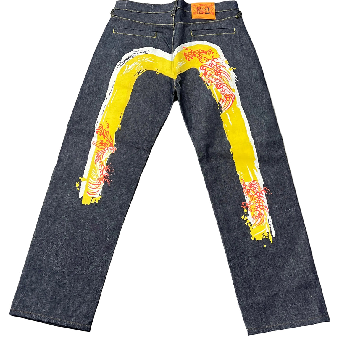 Evisu Embroidered Yellow Waves Jeans