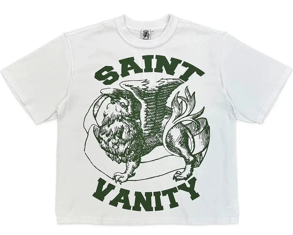 SAINT VANITY GRIFFIN TEE WHITE/GREEN