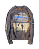 Birth Of Royal Child Sunset printed LS Tee Gray