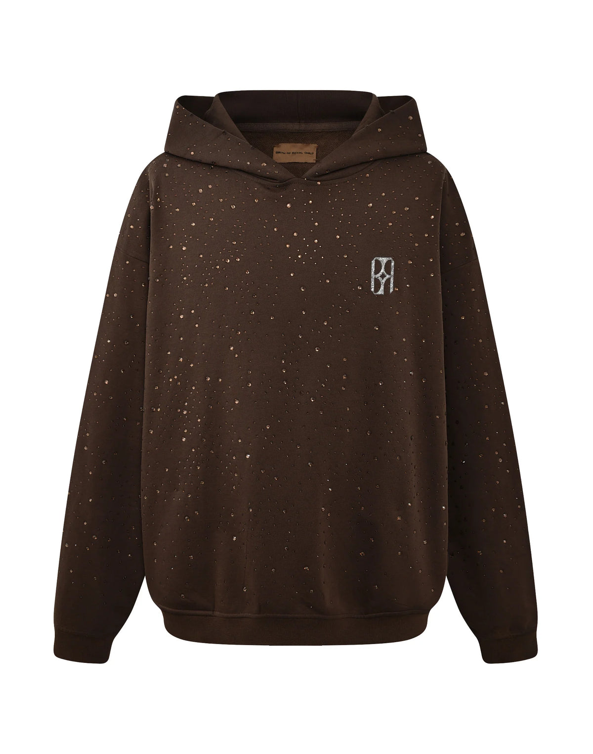 Birth Of Royal Child 20k Swarovski Diamond Hoodie Brown