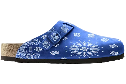 Bravest Studios Suede Paisley Mules Royal Blue