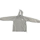 Chaser Windbreaker Removable Hood Gray / White Zip Up Jacket