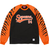 Supreme Tiger Raglan Baseball Top Black