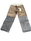 Birth Of Royal Child Double Waistband Patchwork Denim (Leather)