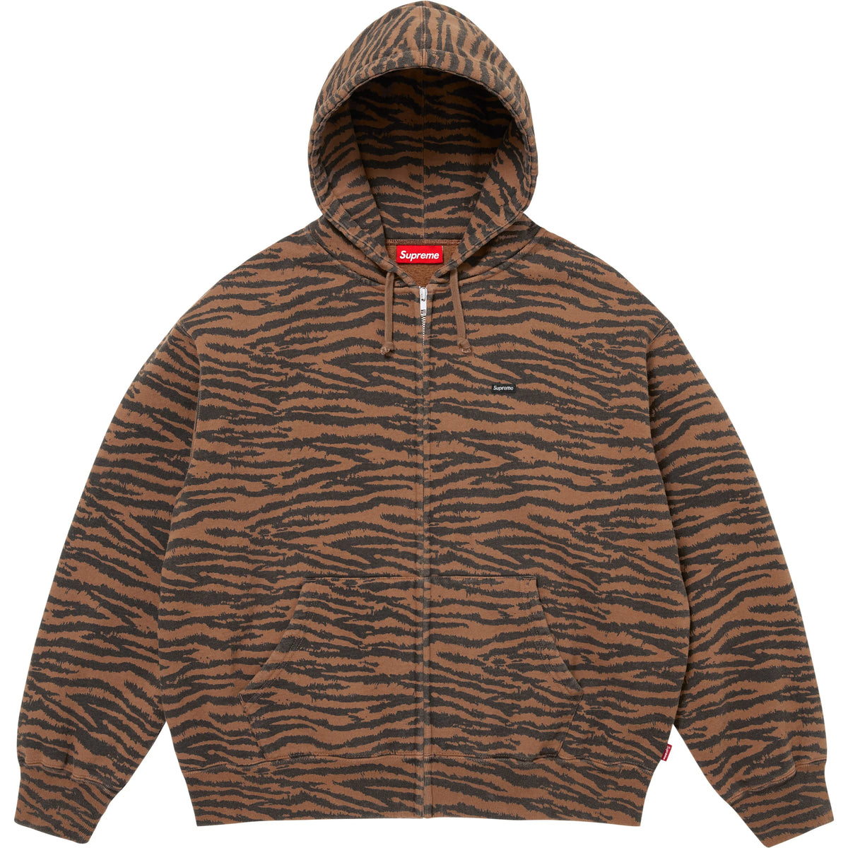 Supreme Small Box Zip Up Hoodie Tiger Stripe