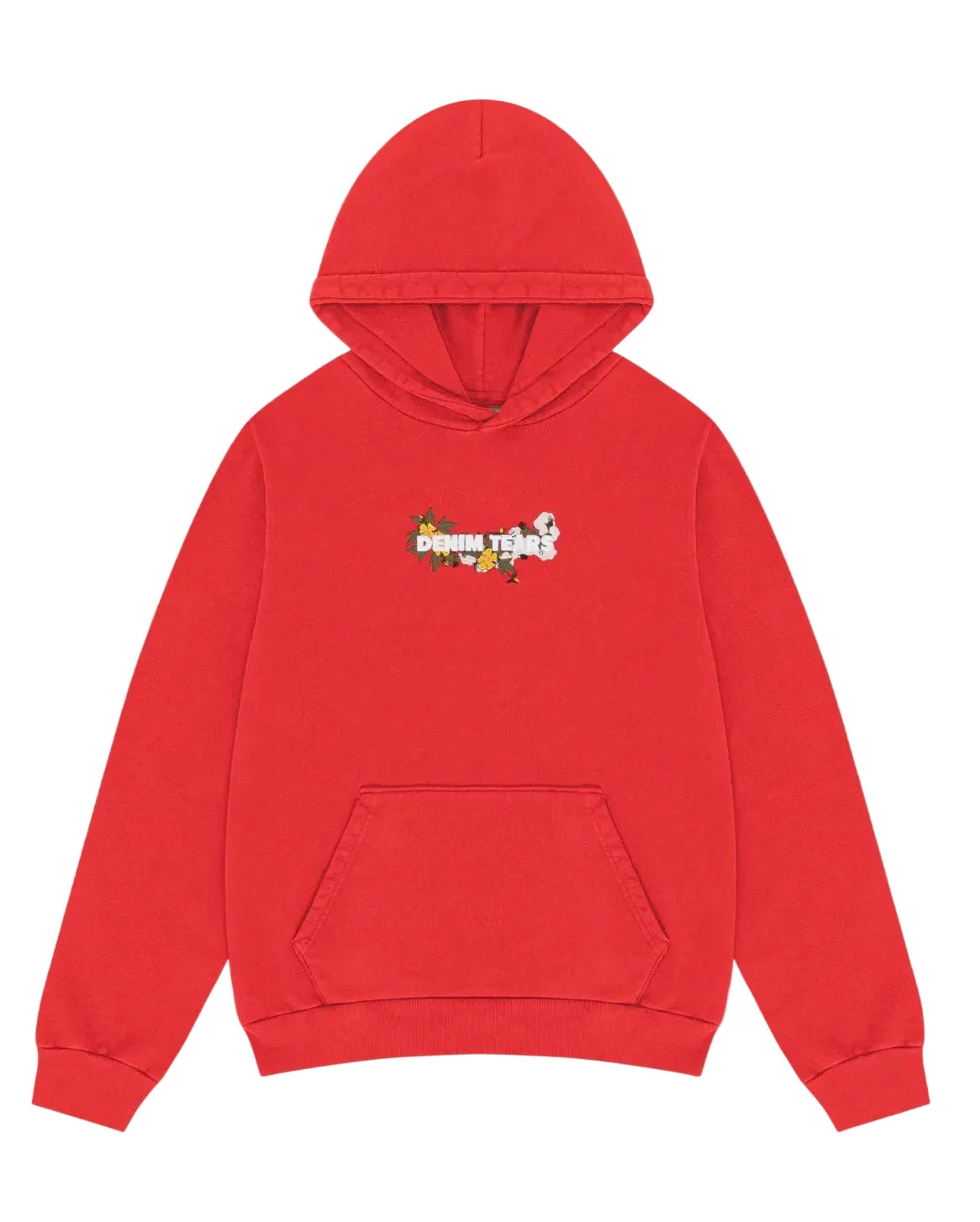 Denim Tears Red Embroidered Logo Hoodie