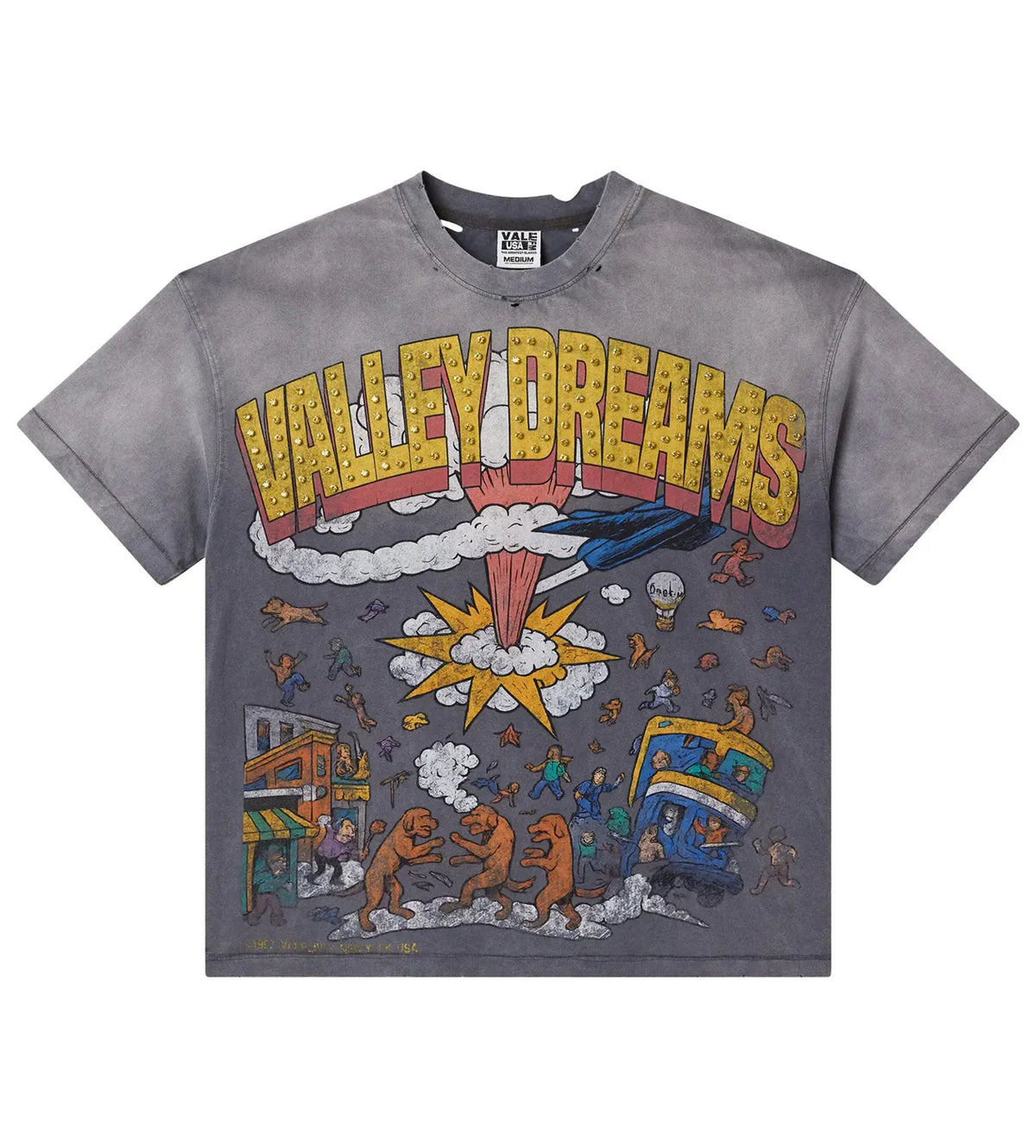 VALE FOREVER CHAOS BLING TEE GREY