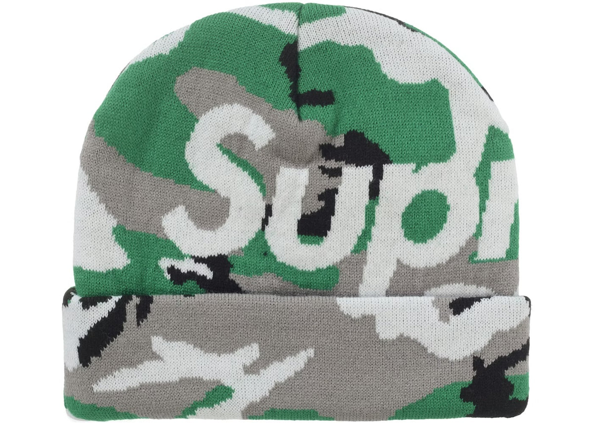 Supreme Big Logo Beanie Green Camo