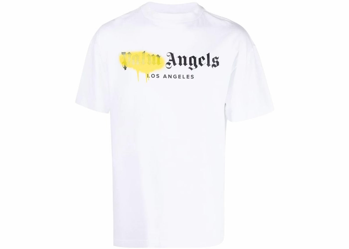 Palm Angels LA Spray Logo Tee Shirt White