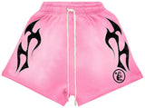 Hellstar Flame Shorts Pink/White