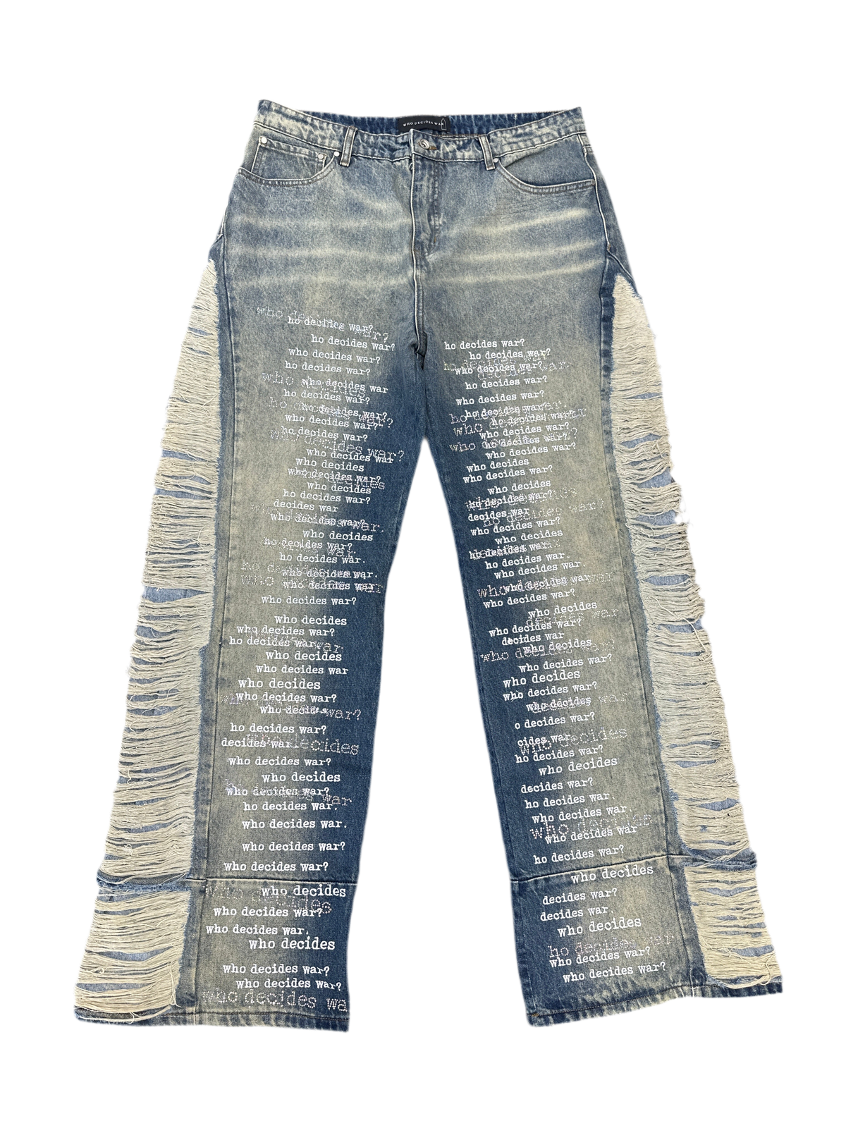 Who Decides War Flared Scripture Jeans Dark Blue